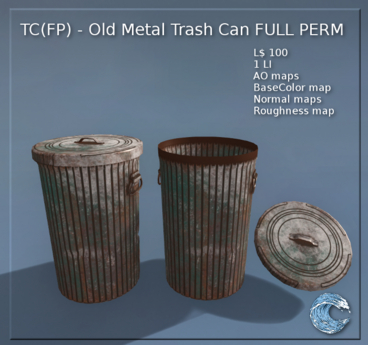 Second Life Marketplace - TC(FP) - Old Metal Trash Can FULL PERM